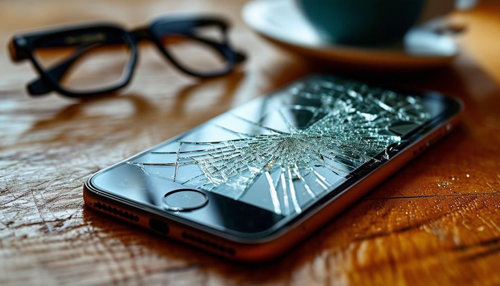 damaged mobile device screen