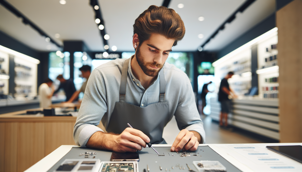 Australian man repairing iPhone